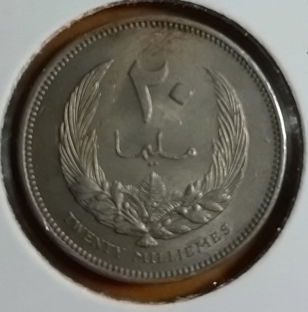 Africa- Lybia 20 milliemes 1965- Idris I 20190867