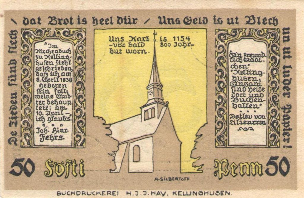 50 Pfennig de la ciudad de Kellinghusen, 1920 50-pfe11
