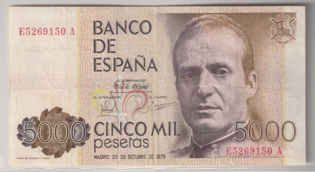 Serie complete de billetes de peseta 1979/80 5000_a10