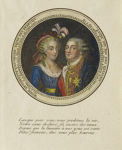 Gravures représentant Louis XVI et Marie-Antoinette Telech10