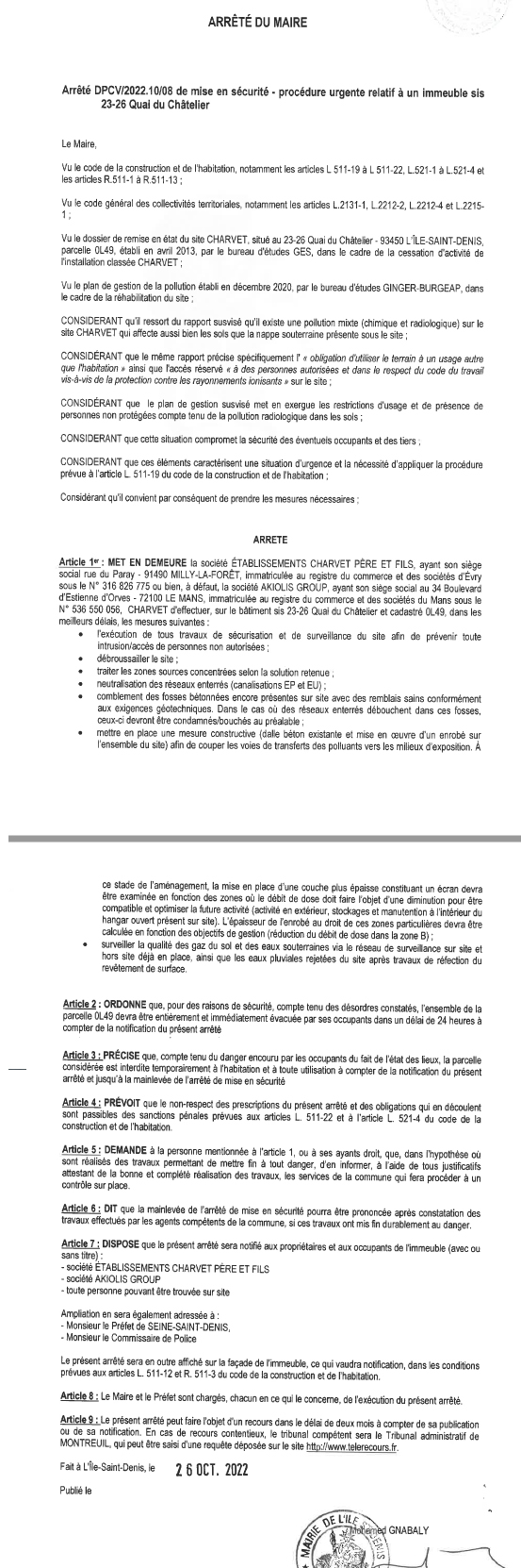 pollutions : site radioactif Charvet quai du chatelier Charve11