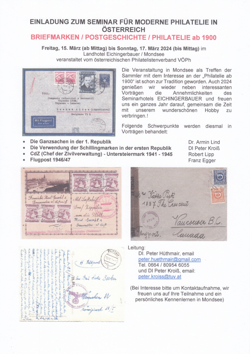 Seminar für moderne Philatelie in Österreich ab 1900 in Mondsee vom 15.03.- 17.03.2024 Img_0300