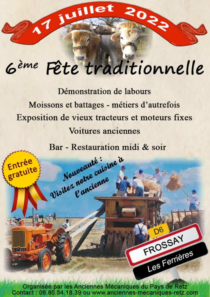 44 - Frossay 6ème fête traditionnelle le dimanche 17 juillet 2022 Affich11