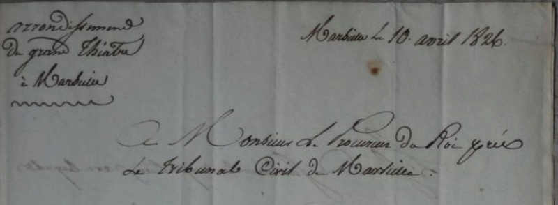 arrondissement de Marseille de 1826 Lettre12