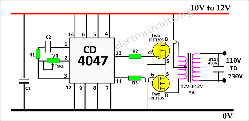 Inversor de tensão 110v/220v com cd4047 onda quadrada acende 3 lâmpadas led 7 watts!!!! Images10