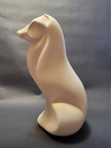 Unglazed Porcelain 'Sorpa'? Art deco style Afghan dog. 20230512