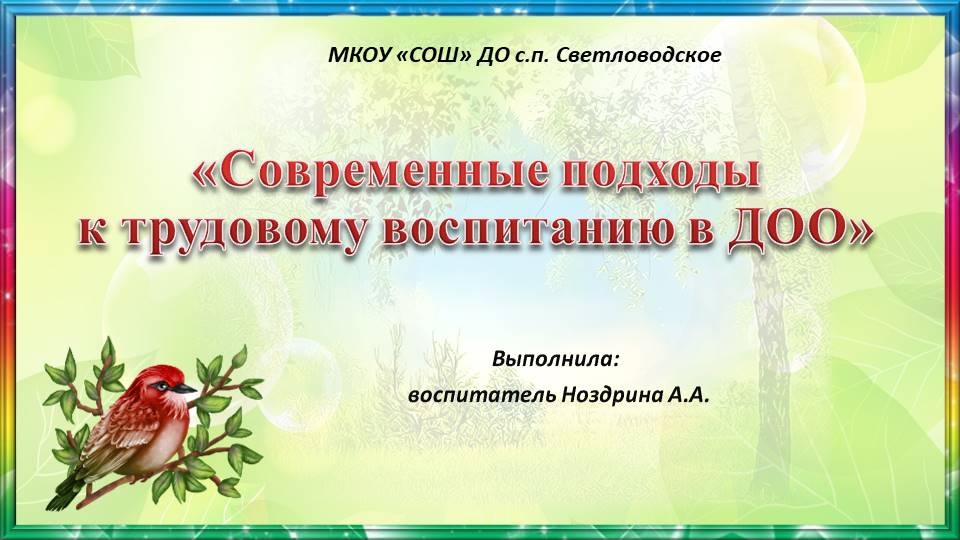 Презентация "Современные подходы к трудовому воспитанию в ДОО" E111