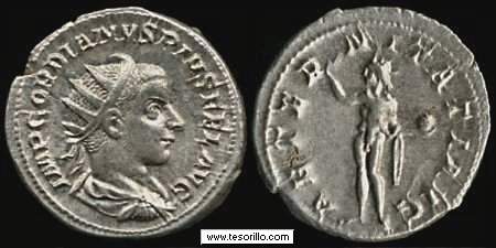 Antoniniano de Gordianus III, AETERNITATI AVG. Gordia10