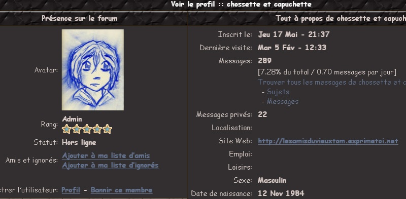 reprise du compte Fondateur de Chossette Profil10