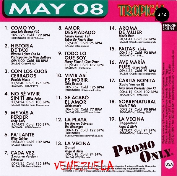 Promo only Tropical Latin May_2008 C.D. Tracer14