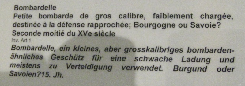 Bombardelle du musée de Morges en Suisse (XVe) Bombar11