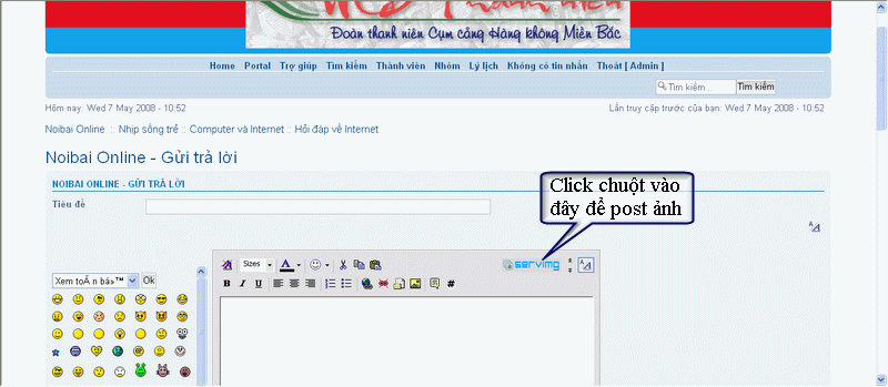 Cách post ảnh trên diễn đàn Servin10
