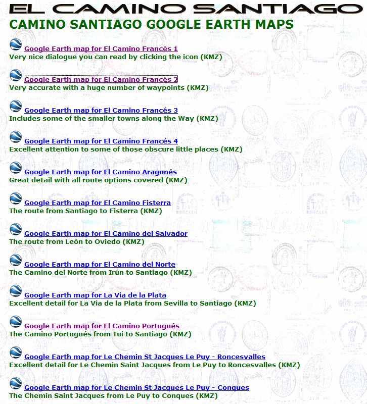 Fichiers KMZ - Les CHEMINS DE SAINT-JACQUES DE COMPOSTELLE  Captu363