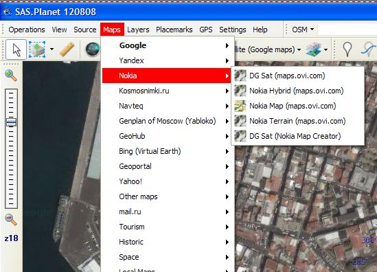 SAS Planet et Google Earth Nokia110