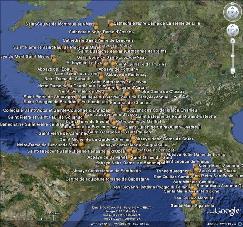 KMZ - Les monuments romans de France  Romane10