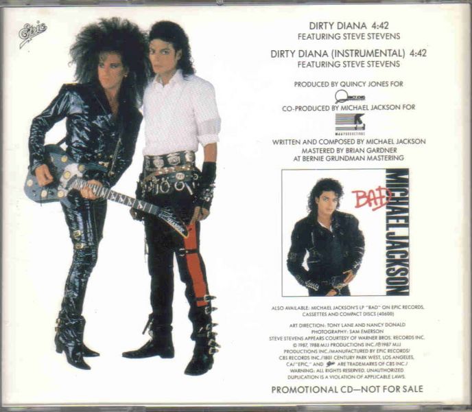 CD Promo Dirty Diana Dirtyc10