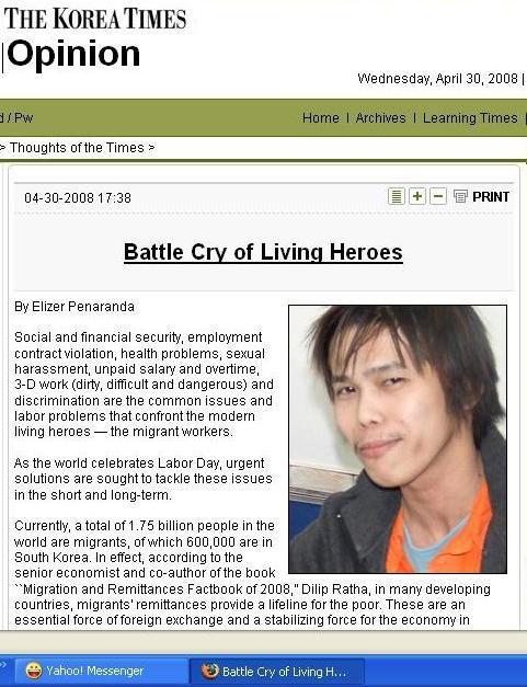 The Korea Times & Inquirer.Net: Battle Cry of Living Heroes Elly11