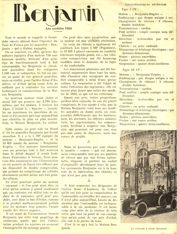 BENJAMIN / BENOVA cyclecars voiturettes - Page 3 Benjam13