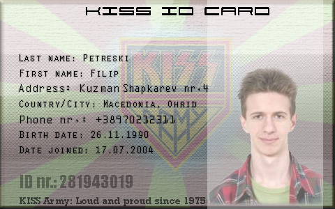 KISS Army ID Card Kissid10