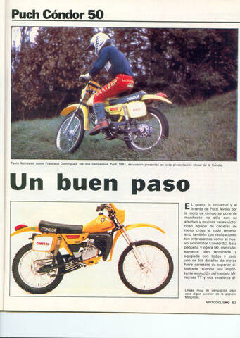 Motociclismo 735 - Enero 1982 - Puch MiniCross Condor