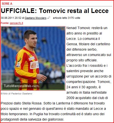 UFFICIALE: IL DIFENSORE SERBO NENAD TOMOVIC RESTA AL LECCE PER IL SECONDO ANNO CONSECUTIVO. - Pagina 2 Cattur11