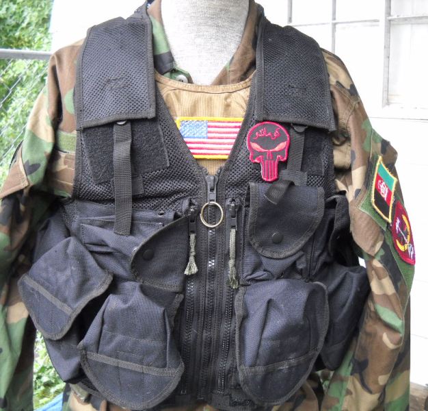 Afghan Black Assault Vest - A. Qahir Brief Case Maker Kandahar Afghanistan 03710