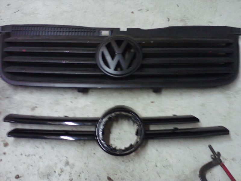 B5.5 Grill install on a MK4 w/EuroWise Front bumper - How to... 05111212
