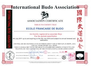 Le Toreikan-Budo reconnu par l'International Budo Association Iba-ef12