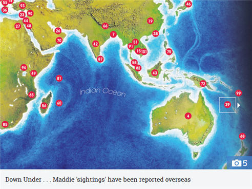 WORLD WITNESSES How many Madeleine McCann ‘sightings’ have there been around the world and where were they? 318