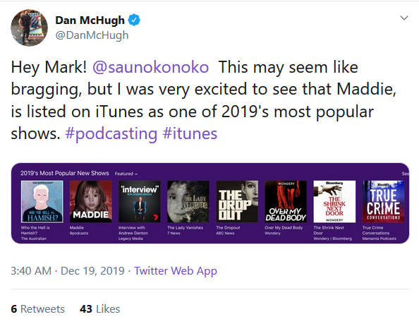 Mark Saunokonoko's Podcasts:  Madeleine McCann Dan_mc10