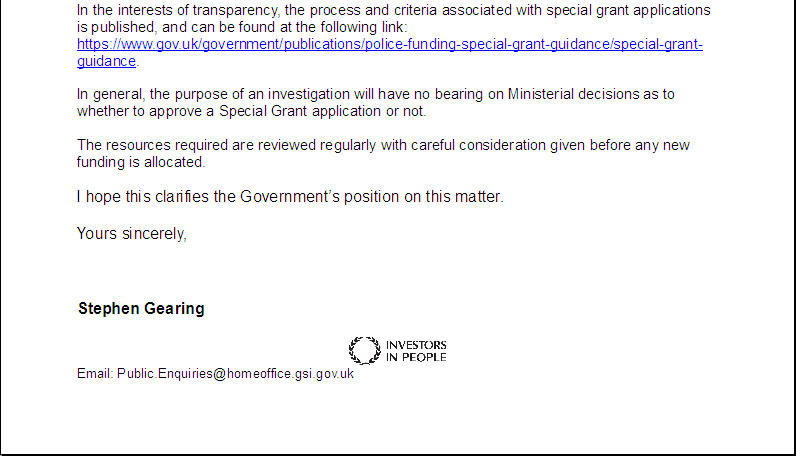 FOI Responses re: Funding for Madeleine McCann Investigation Home_o11