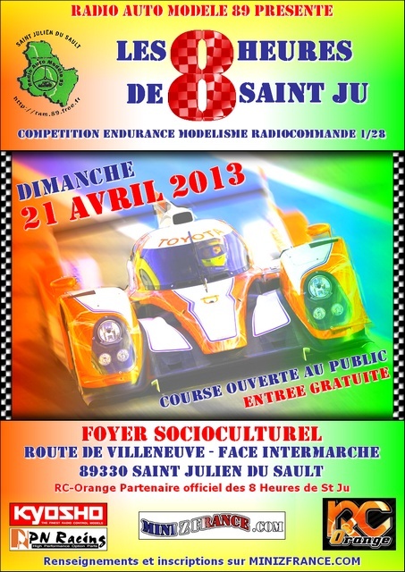 (89) 21 AVRIL 2013-St Julien du Sault- Endurance 8 Heures - Mini-Z Affich10