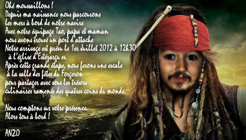 faire part baptême thème pirate Pirate25