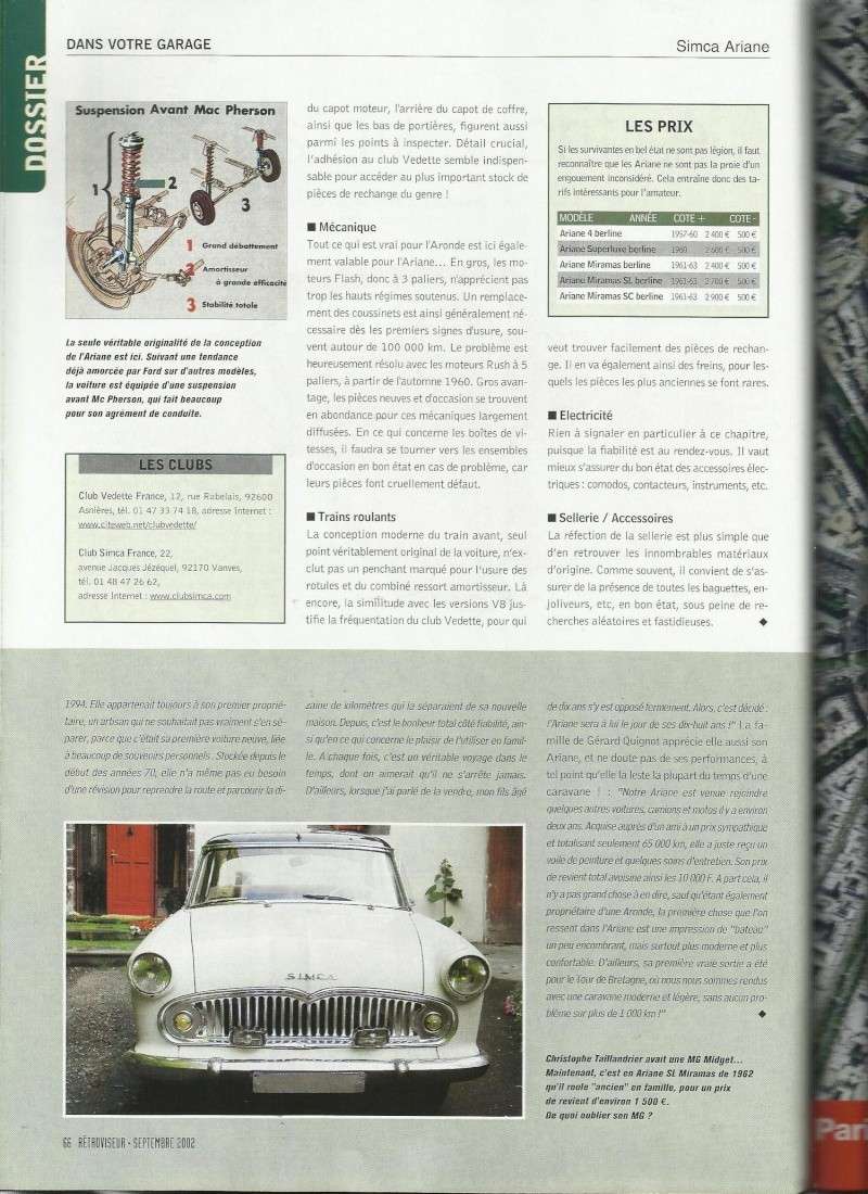 documentation pour SIMCA ARIANE  01_08610