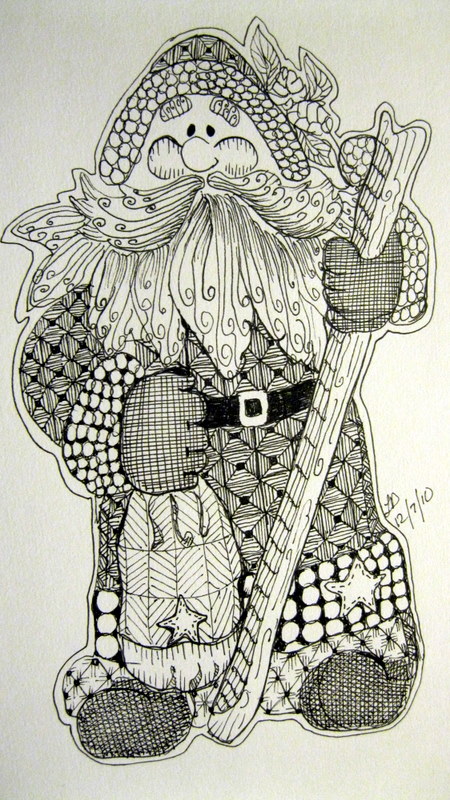 Pere Noël en zentangle 44214610