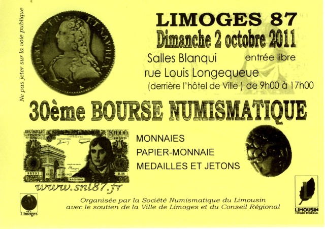 30ème Bourse numismatique à Limoges Affich13