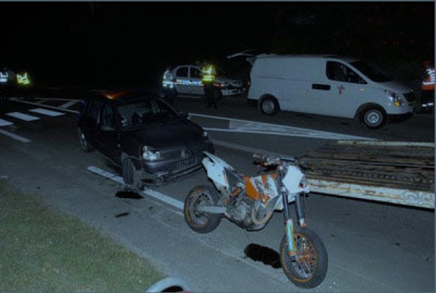 A la Une des Nouvelles ce matin : Renversée par un motard, la piétonne décède. Photol10