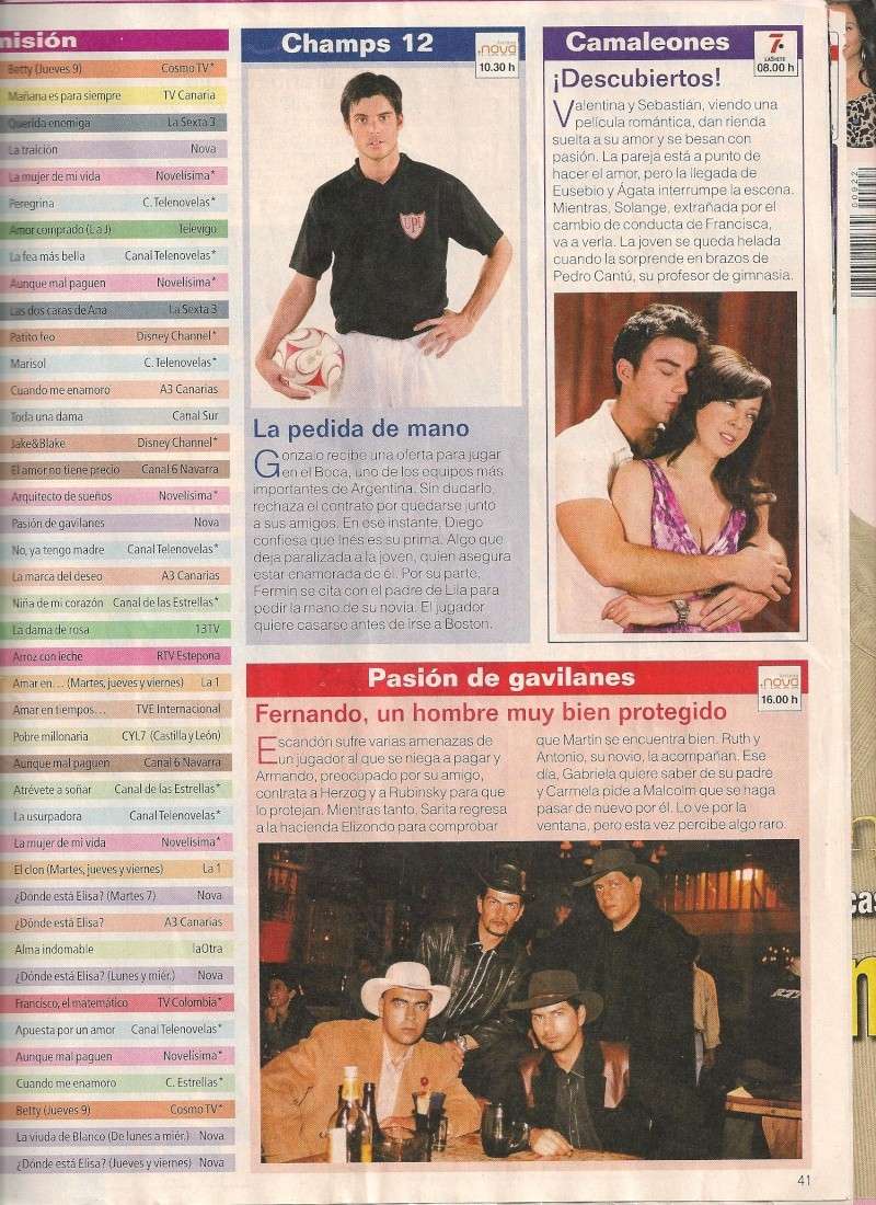 Camaleones en la revista Telenovela (España) Diciem11