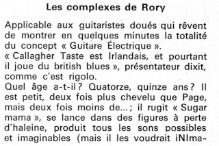 Rory Gallagher dans la presse française R37-0113