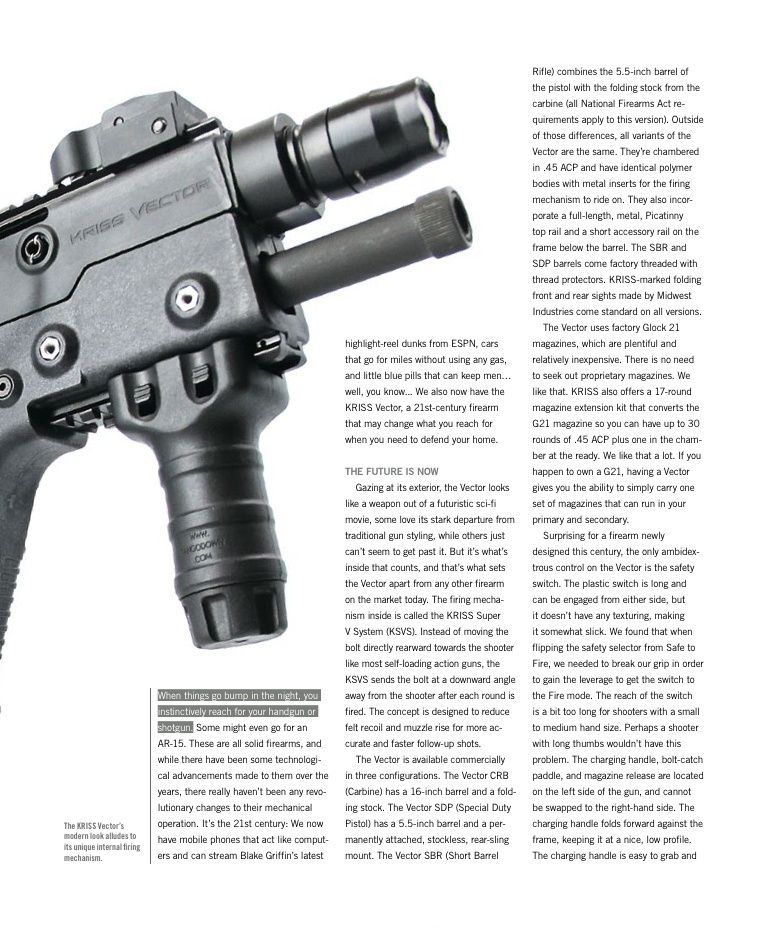 KRISS Vector featured in Recoil Magazine