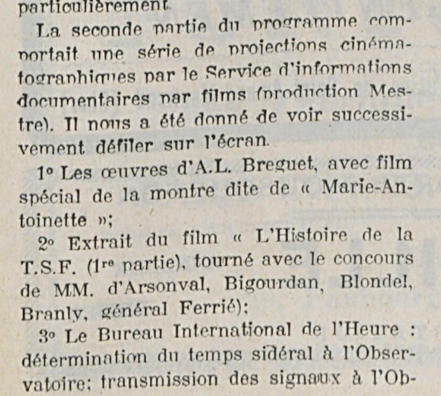 Film du Centenaire Abraham-Louis Breguet. Expo à Galliera en 1923  Captur24