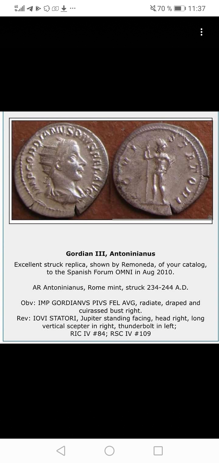 Antoniniano de Gordiano III. IOVI STATORI. Roma Screen17