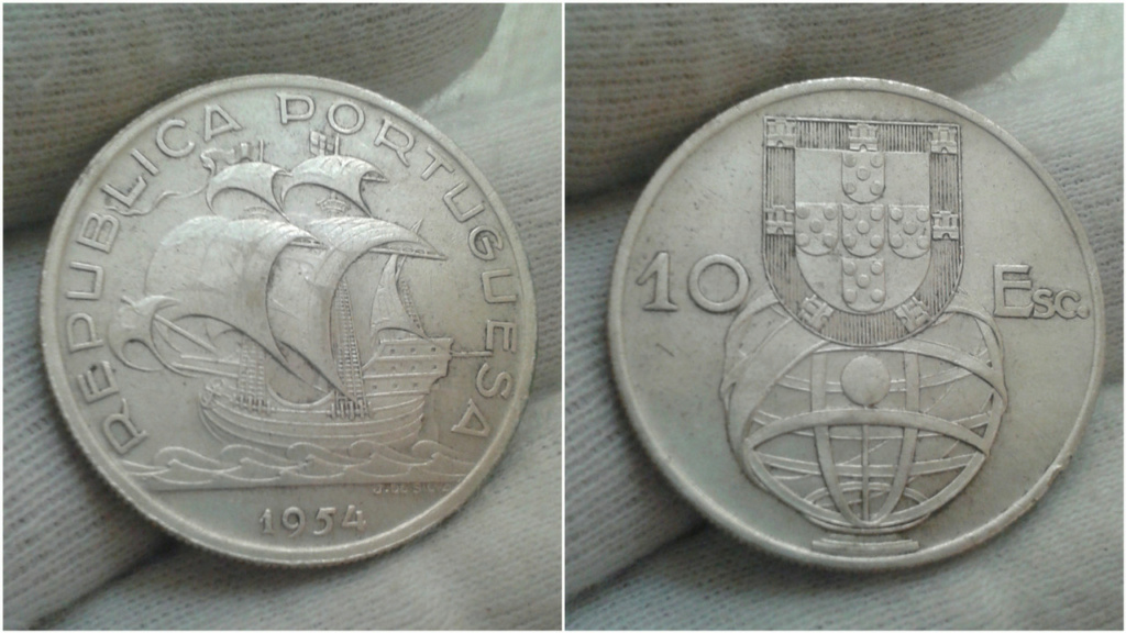 10 escudos de 1954. República de Portugal. 10_esc11