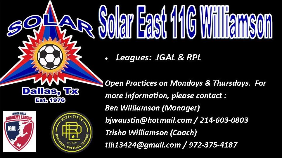Solar East 11G Williamson - Open Sessions Abf9da10
