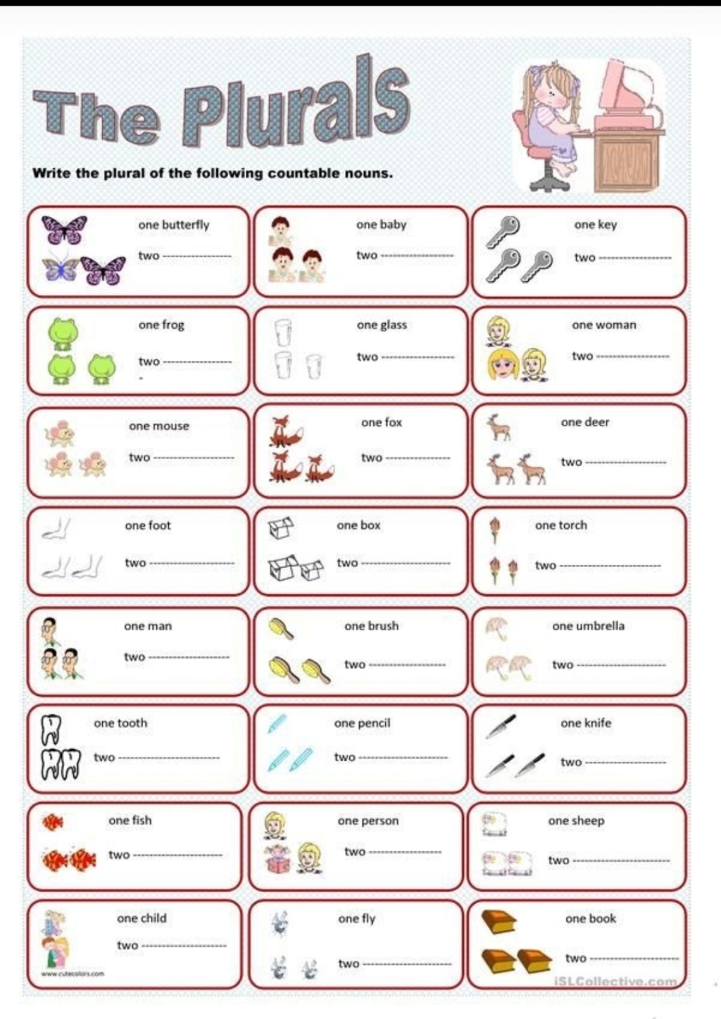 Singular and Plural form of Nouns Screen13