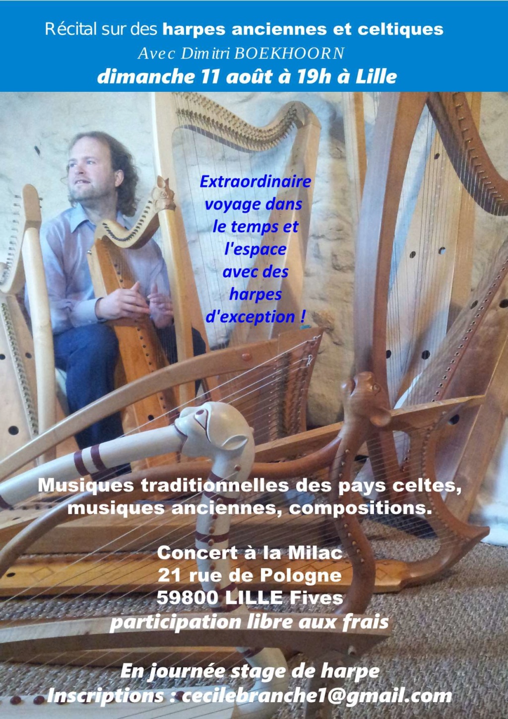 Stage de harpe (et récital) le 11 août 2019 à Lille Concer10