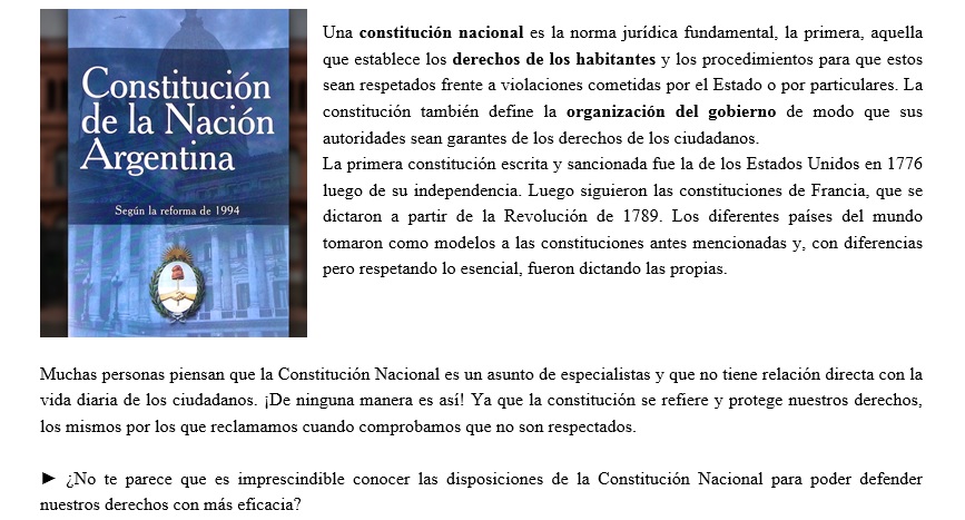 LA CONSTITUCIÓN NACIONAL ARGENTINA Cna210