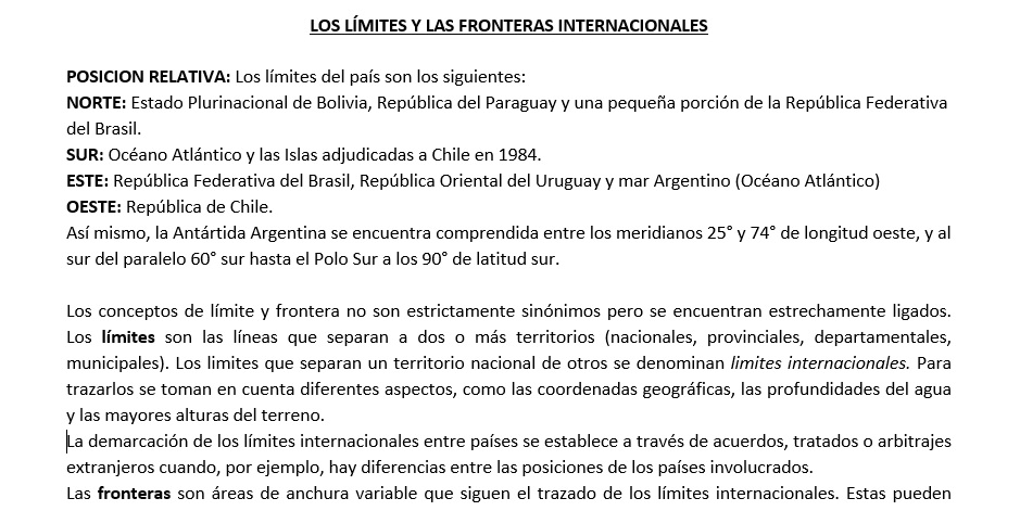 LIMITES Y FRONTERAS DE LA REPUBLICA ARGENTINA  Lyf110