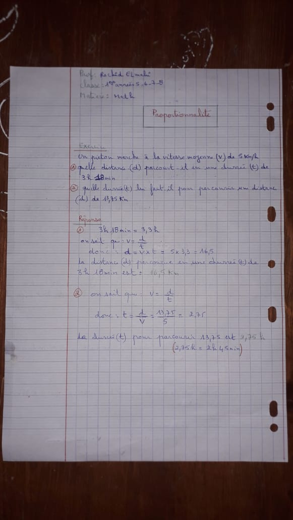  la proportionnalité  Prof:MAHI RACHID 1102