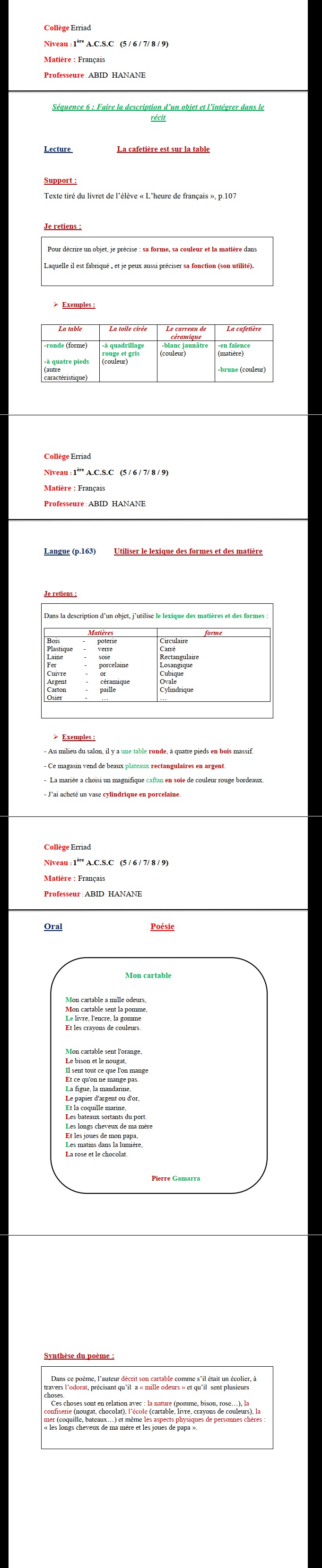 La cafetière est sur la table Prof:ABID HANANE A183